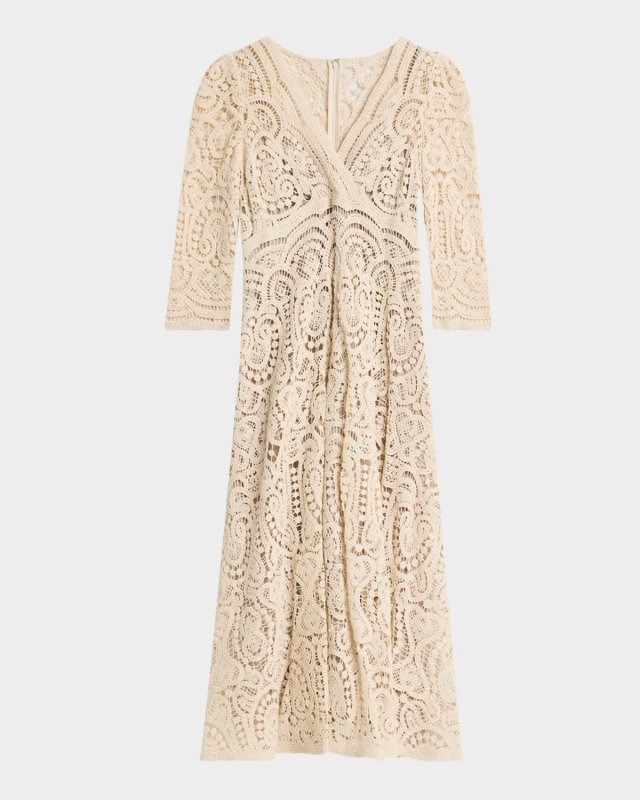 Crochet A-Line Midi Dress